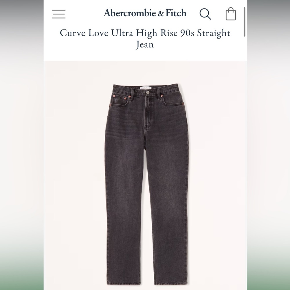 NWT Abercrombie & Fitch Curve Love Ultra High 90s Straight Jeans